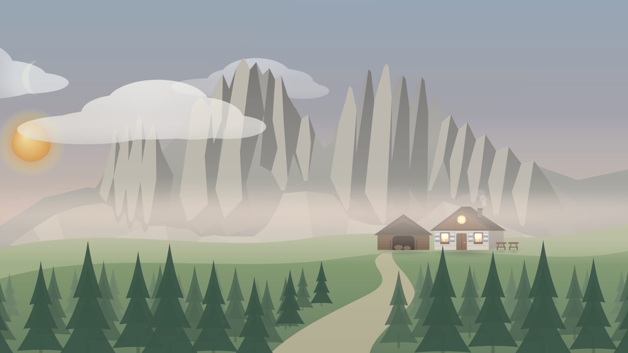 Il paesaggio montano all’alba